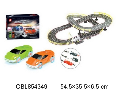 充电器发电模式轨道兰博基尼车套装带灯光 448CM - 欧宝龙玩具电动轨道车体验